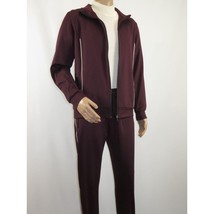 Men's Monte Carlo Turkey Jogging Suit 2pc Jump Set Stretchable 95164 Burgundy image 2