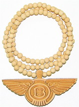 Wings New Good Wood Style Pendant with 36 Inch Long Beaded Necklace  - £10.83 GBP+