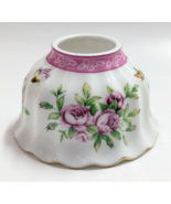 Vintage Pink Roses &amp; Butterflies Small porcelain Lamp Shade Sconce - $15.00