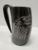 Horn Mug Game Of Thrones Viking Wolf Design Hand Crafted Horn Beer Mug Stein - £21.76 GBP