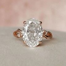 2.50Ct Oval Cut Simulated Diamond Solitaire Engagement Ring 14k Rose Gold Plated - £53.00 GBP