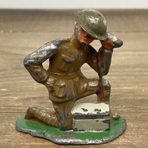 Barclay Manoil 1930’s Soldier Talking On Radio with Tin Helmet - $24.70