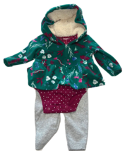 Baby Girl 3 Month 3 piece Outfit Fleece Jacket short sleeve one piece pants - £6.21 GBP