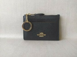 Coach Mini Skinny ID zip Card Case in cross grain Leather FREE Shipping ... - $58.06