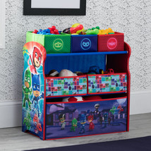 PJ Masks Multi-Bin Toy Organizer Fabric Storage Bins Wood Frame Kids Pla... - $58.76