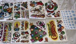 Super Signs Inc Christmas Static Cling Window Decorations Holidays 9 Sheets Vtg - $19.79