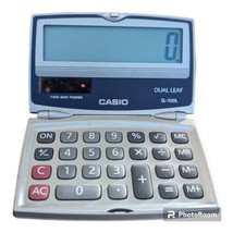 Casio SL-100L Basic Solar Folding Compact Calculator Multicolor Dual Leaf School - £11.66 GBP