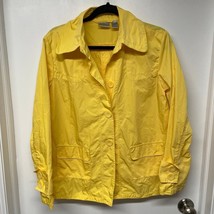 Chicos Sunny Bright Yellow Lightweight Button Up Jacket Womens Size Medium/8/1 - £24.91 GBP