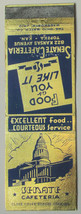 Senate Cafeteria  Topeka, Kansas Restaurant 20 Strike Matchbook Cover Matchcover - $1.75