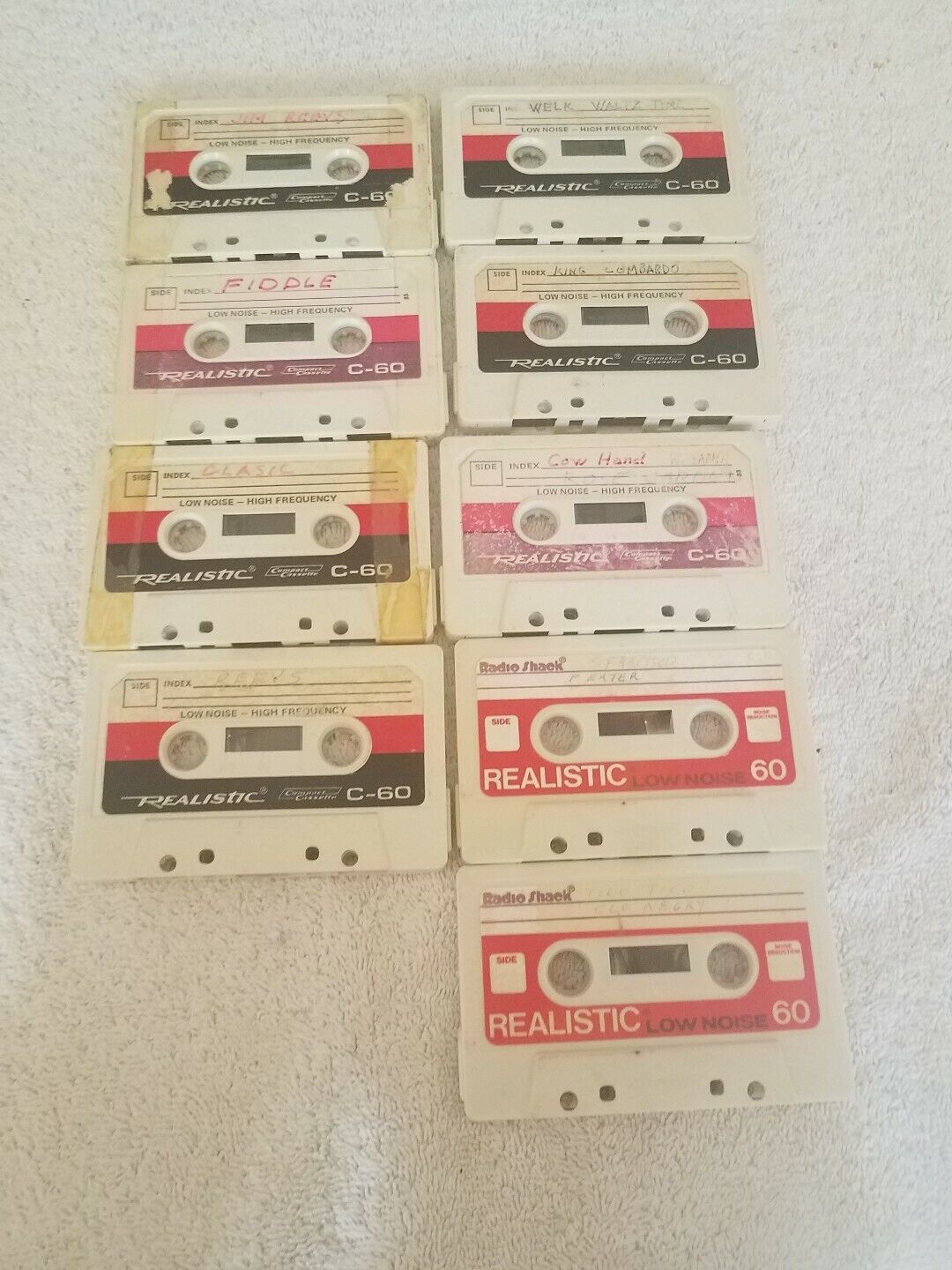 Realistic C-60 60 min. Cassette Tapes Used 9 pc. lot rare vintage - $24.63