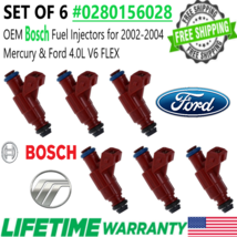 OEM BOSCH x6 Fuel Injectors for 2002-2003 Ford Explorer 4.0L V6 FLEX #0280156028 - £75.17 GBP