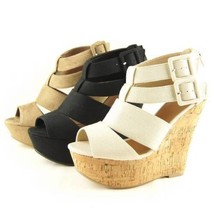 Strappy Wedge Heel Sandals, Women&#39;s Shoes, Platforms 6-11US/36.5-42EU/4-9AU - £7.32 GBP