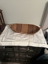 Vintage Ethiopian Gambela Canoe Basket Hand Woven 20” - £47.54 GBP