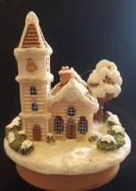 Yankee Candle Our America Candle Jar Topper Christmas Church Winter Snow  - $14.84