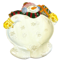 Fitz and Floyd Christmas Snowman Cookie Plate Platter Candy Tray Vintage 1995 - £17.09 GBP