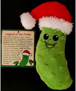Christmas Santa Pickle Plush Toy w Legend Game Card S25b - $3.95