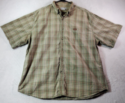 Carhartt Shirt Men 2XL Multi Plaid 100% Cotton Short Sleeve Collared Button Down - £16.61 GBP