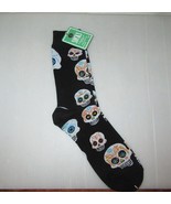 New Dia de las Muertos Crew Socks-Black-Skulls-NWT - $20.30 CAD