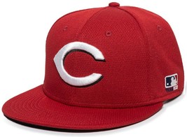 Cincinnati Reds MLB OC Sports Flat Brim Red Hat Cap Adult Men&#39;s Adjustable - £15.95 GBP