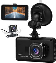 Dual Dashcam Driving Record Front and Rear 1080P with 3 Inch LCD 120 Loo... - £44.79 GBP