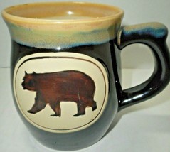 Primitive Wildlife Brown Bear Pottery Mug 2016 Robert A Geary Browntone ... - $22.99