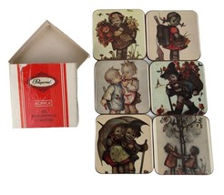Hummel Pimpernel Acrylic Traditional Coasters Set Of 6 Cork Back Boxed - $21.78