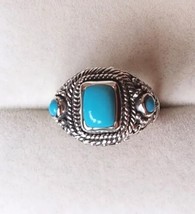 Sleeping Beauty Turquoise Ring in Solid Sterling 1.50 ctw by Bali Legacy  Sz 7 - £60.07 GBP