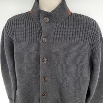Raffaelo Men&#39;s Gray Cardigan Button Knit Sweater Size L - £15.49 GBP