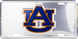 University of Auburn Tigers Chrome Metal Car License Plate Auto Tag Sign - £5.44 GBP