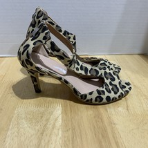 leopard print stiletto low heel size 6.5 with 3 inch heel - $252.57 MXN