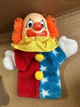 10&quot; Vtg 1985 Dakin Yellow Orange Red Clown Hand Puppet Stuffed Animal Plush Toy - £15.78 GBP