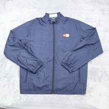 Adidas Jacket Mens XL Blue Windbreaker long Sleeve Full Zip Pocket Colla... - $25.72