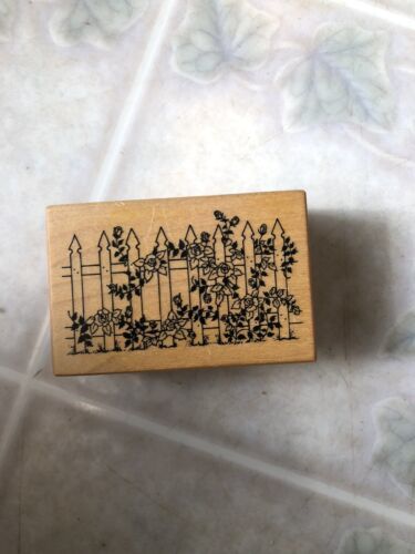 PSX Climbing Roses on Picket Fence F-470 Wood Mounted Rubber Stamp - $16.12