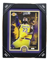 Lebron James Framed 8x10 Los Angeles Lakers Photo w/ Highland Mint Coin - £68.48 GBP