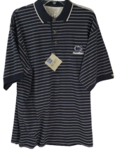 Penn State Nittany Lions NCAA Cutter Buck Big Ten Blue Striped Polo Shirt M Tag - $26.53