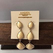 Amrita Singh White Jade East Hampton Earrings, Nwt , Free Shipping! - £12.73 GBP