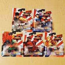 Hot Wheels Street Fighter V Ryu Chun-Li Blanka M.Bison Vega Character Cars Set 5 - £44.79 GBP