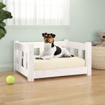 Dog Bed White 55.5x45.5x28 cm Solid Wood Pine - £26.05 GBP
