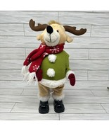 Gemmy Christmas Moose Reindeer 14” Deck The Halls Working READ - £24.48 GBP