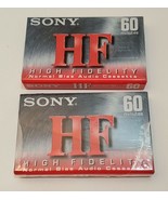x2 Brand New Sony HF High Fidelity 60 Audio Cassette Tape Normal Bias (L... - $2.48
