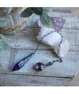 Purple Swarovski Crystal Pendulum 40mm with Hand Painted End Cap - $38.95