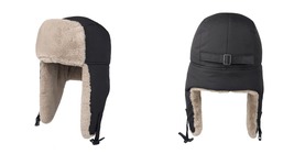 Black Russian Ushanka Aviator Hat for Men Women Snow Hat with Ear Flaps - £31.96 GBP