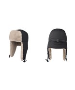 Black Russian Ushanka Aviator Hat for Men Women Snow Hat with Ear Flaps - £28.76 GBP