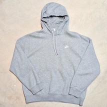 Nike Y2K Gray White Swoosh Logo Pullover Sweatshirt Hoodie - Men&#39;s Size Large - £14.11 GBP