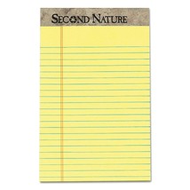 TOPS 74840 Second Nature Recycled Pads, Jr. Legal, 5 x 8, Canary, 50 She... - $34.99