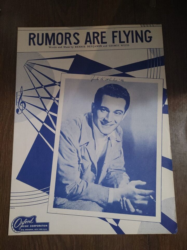 &quot;RUMORS ARE FLYING&quot; ©1951 Vintage Sheet Music Piano Bennie Benjamin Geor... - $15.89