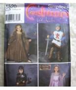 Kids Costume Patterns Simplicity Renaissance Queen Knights Princess Size... - £10.05 GBP