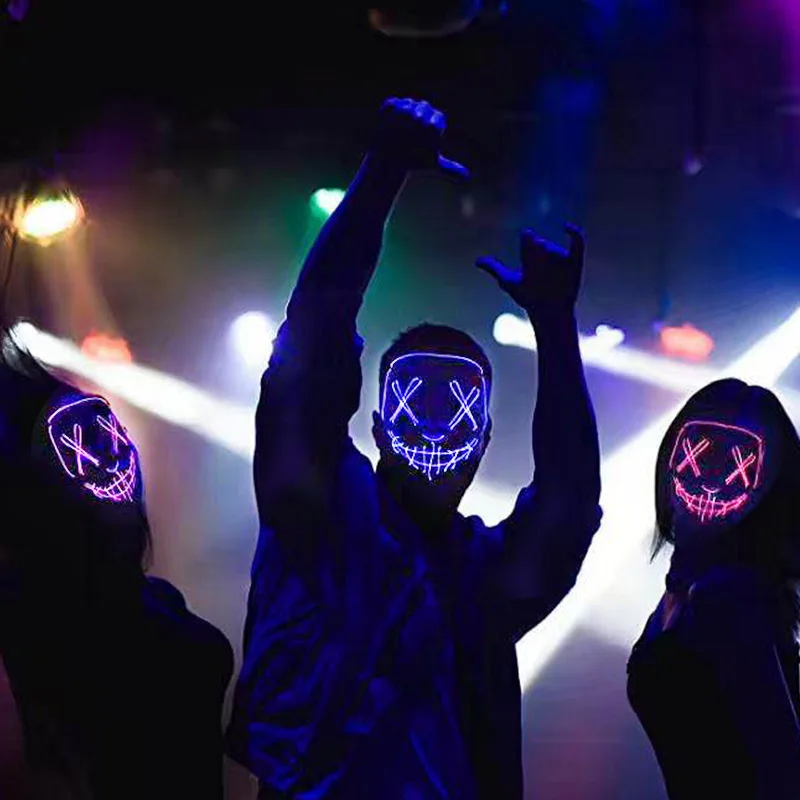 Uminous led mask purge masks election mascara costume mask dj party light up masks glow thumb200