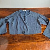 Altar'd State Pullover Sweater Womens Size S Blue Ribbed Knit Cropped - $22.87