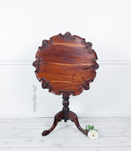 Antique Mahogany Chippendale Gorge lll Style Tilt Top Pie-crust  Carved Tea Tabl - £787.36 GBP
